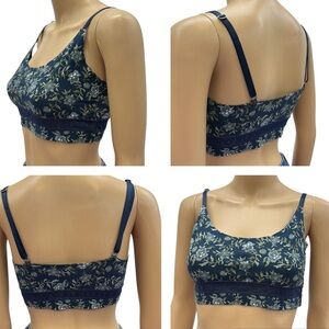 Lucky Brand Blue Floral Pullover Lounge Bra Not Padded Womens Large